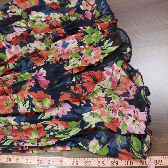 Black Sheep Pleated Mini Dress Womens XS Black Coquette Fairycore Bloomcore Boho - Picture 14 of 16